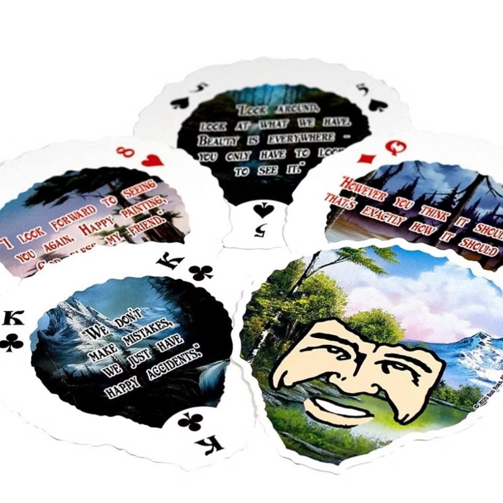 Bob Ross Shaped Playing Cards - Aquarius